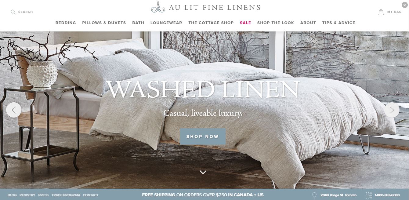 Au Lit Fine Linens best web design