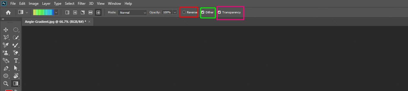 Gradient Tool Settings 