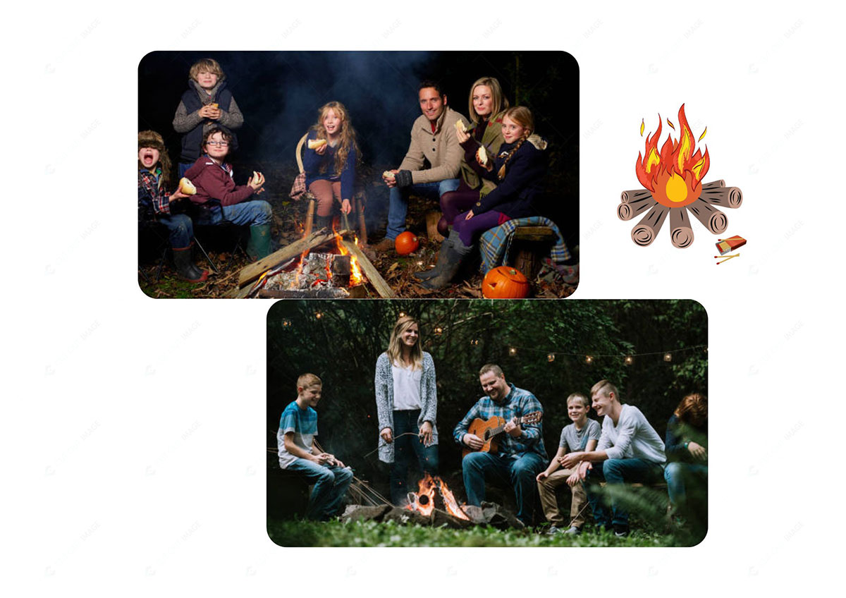 Capture having a Campfire family photo ideas