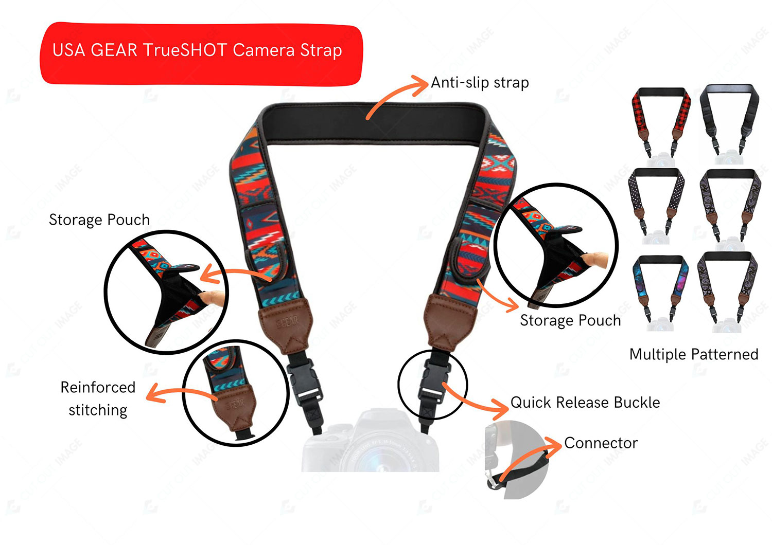 USA GEAR TrueSHOT Camera Strap