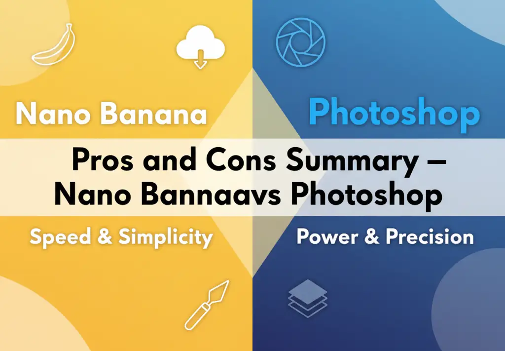 Pros and Cons Summary &mdash; Nano Banana vs Photoshop